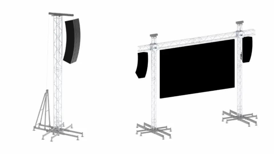 Multibase-Tower von sixty82 - Anwendungsbeispiele LED Portal und PA Tower - im Vertrieb bei avenion